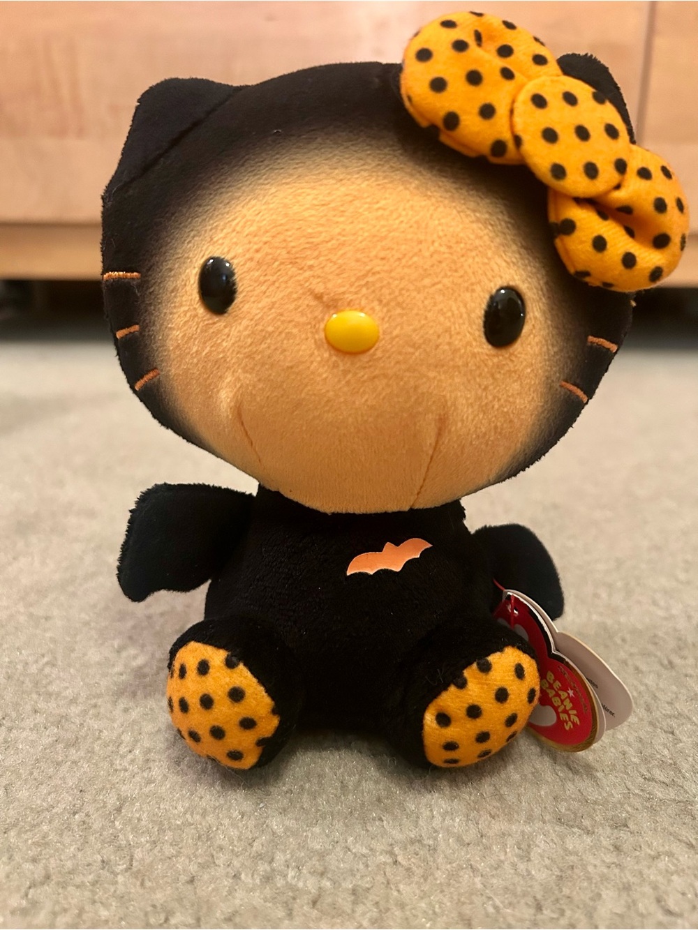 TY Beanie Babies Hello Kitty Black Cat 6” Halloween Plush